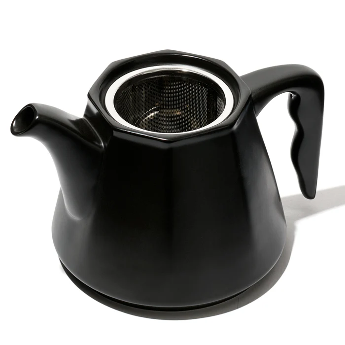 Black Camellia Ceramic Teapot & Teacup Set - Image 5