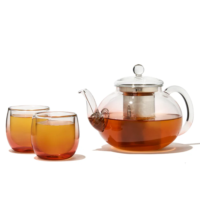 Ombre Rose Glass Bubble Teapot & Bubble Cup Set - Image 4