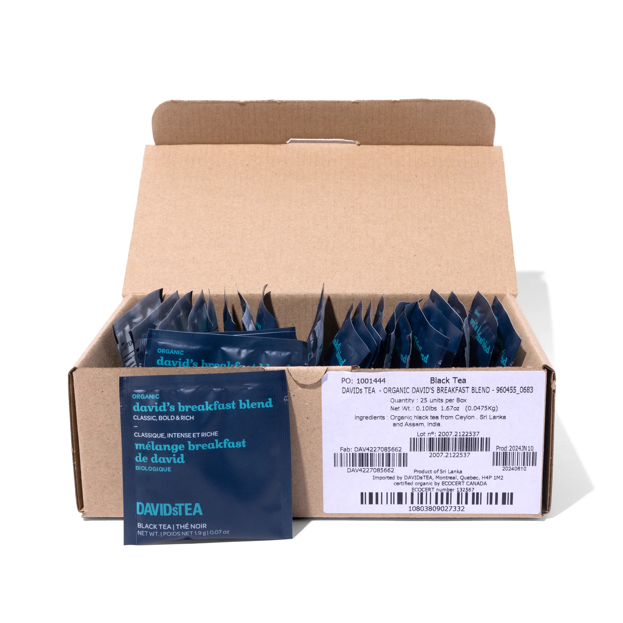 Organic David's Breakfast Blend Tea Pack of 25 Sachets - Image 3