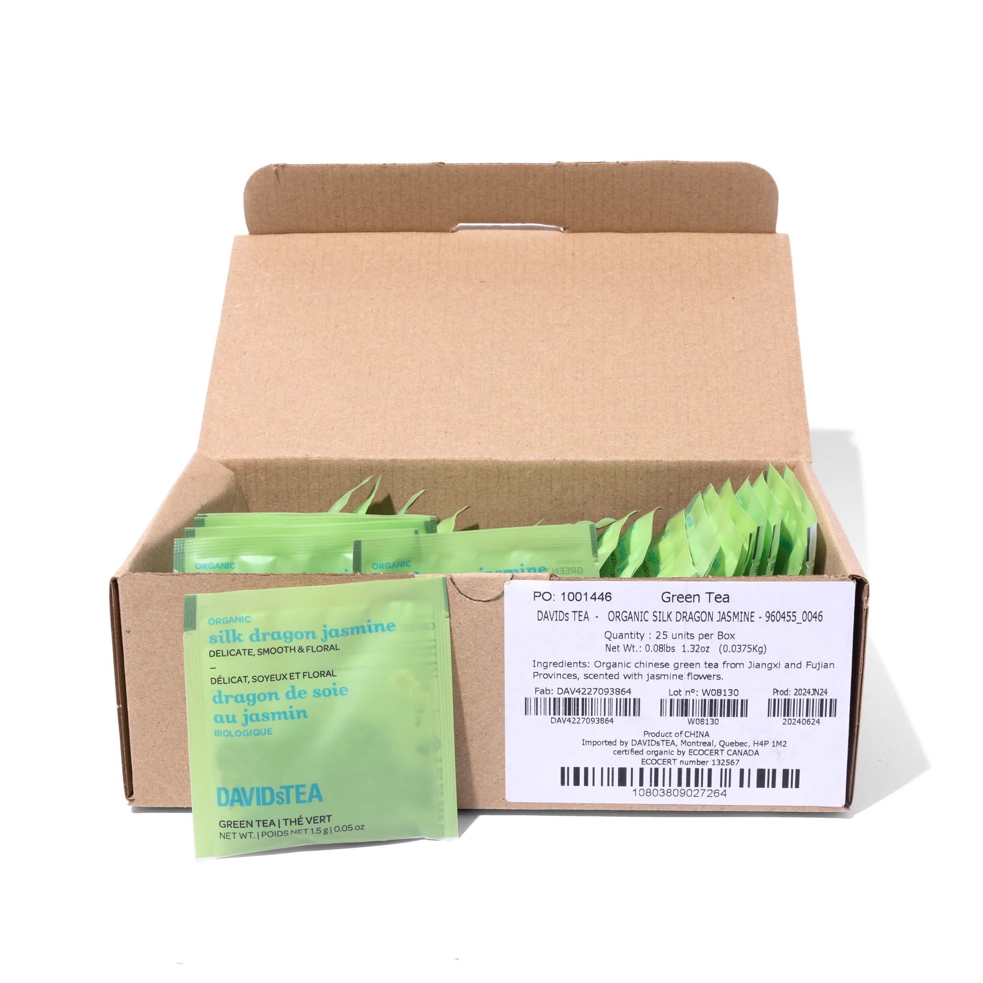 Organic Silk Dragon Jasmine Tea Pack of 25 Sachets - Image 3